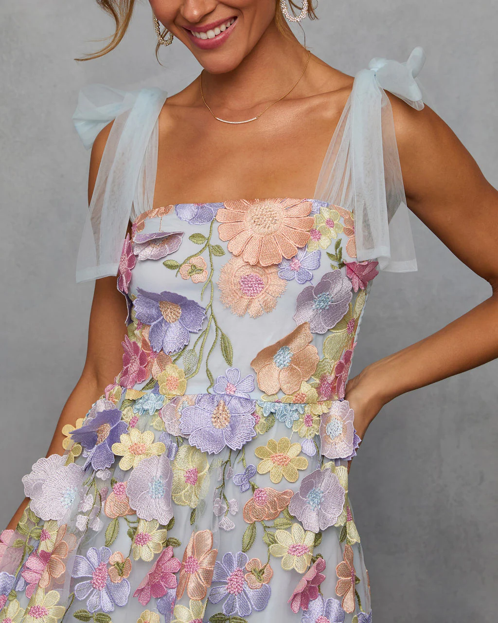 Falling Petals Floral Midi Dress