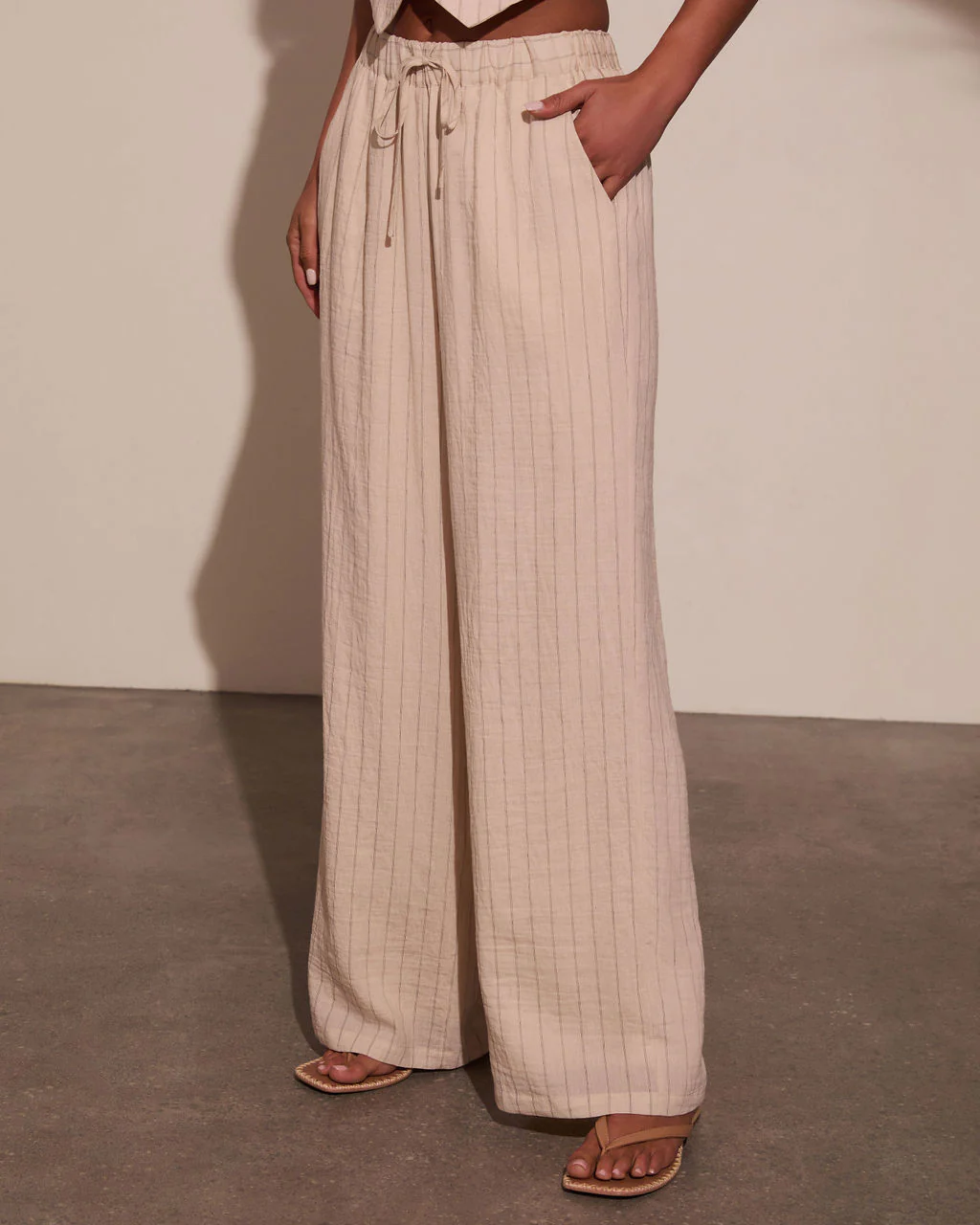 Hazel Pinstripe Wide Leg Pants