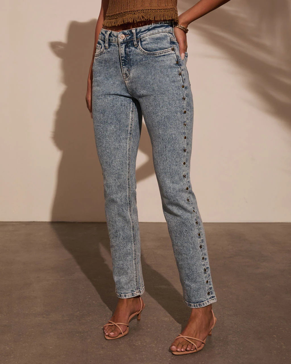 Coralyn Super Stretch Embellished Straight Leg Jeans