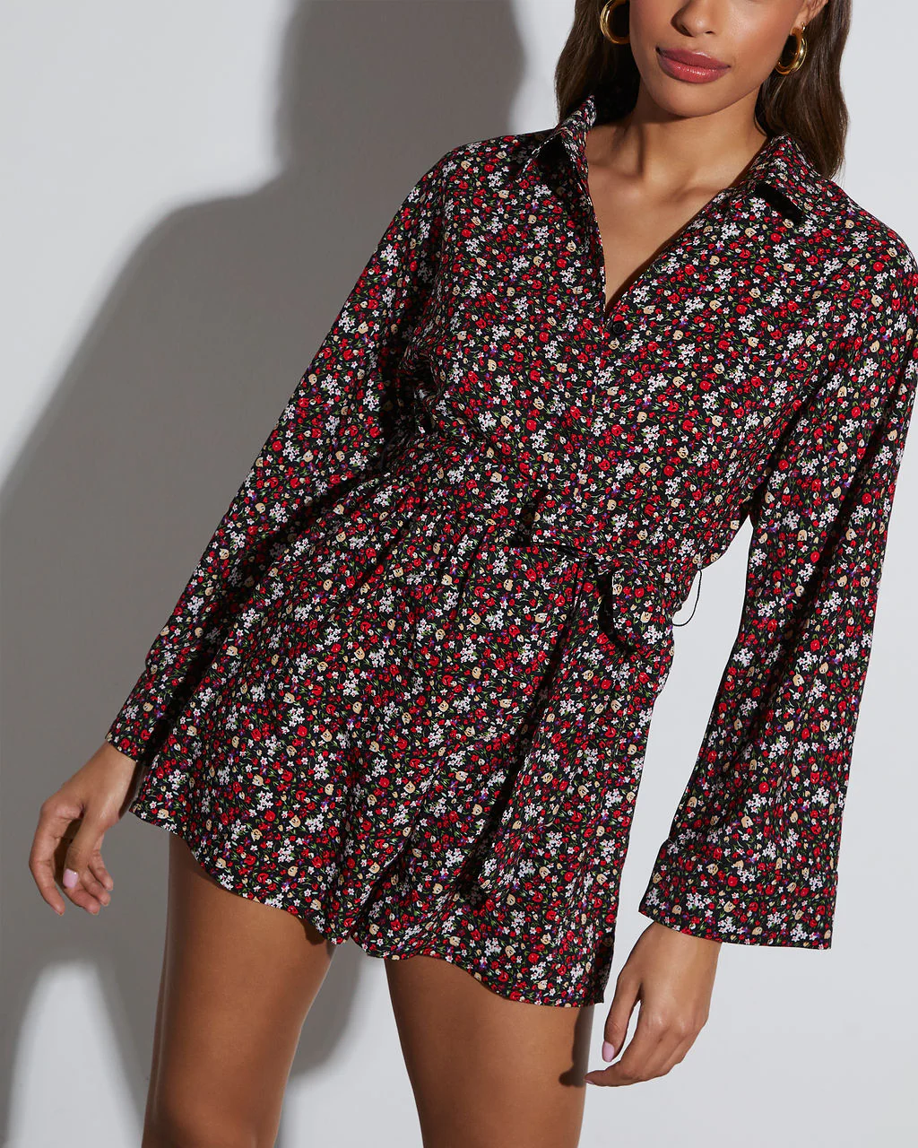 Angelina Printed Button Down Romper
