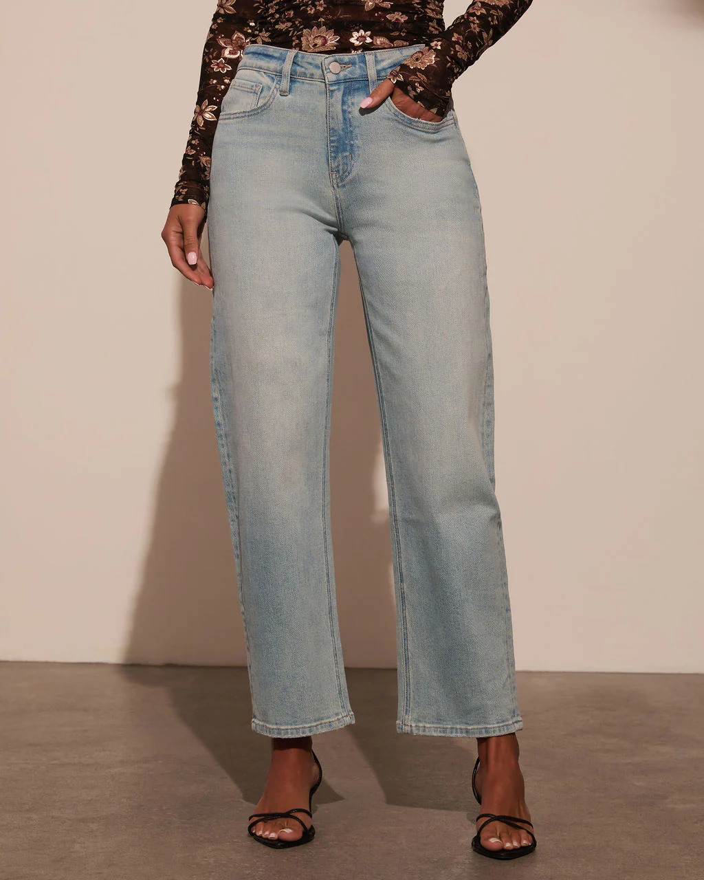 Damson Stretch High Rise Barrel Jeans