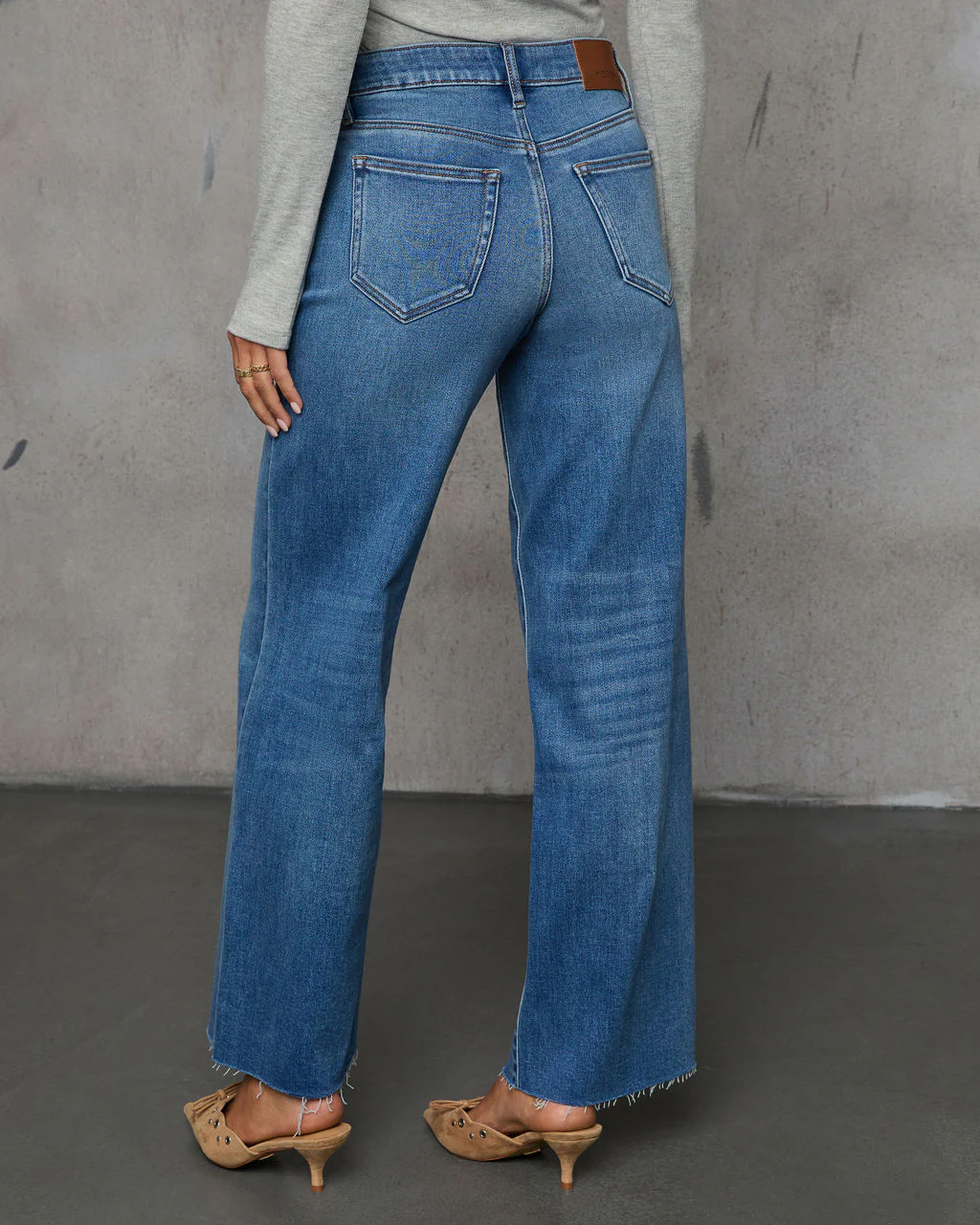 Connie Super Stretch High Rise Frayed Hem Jeans