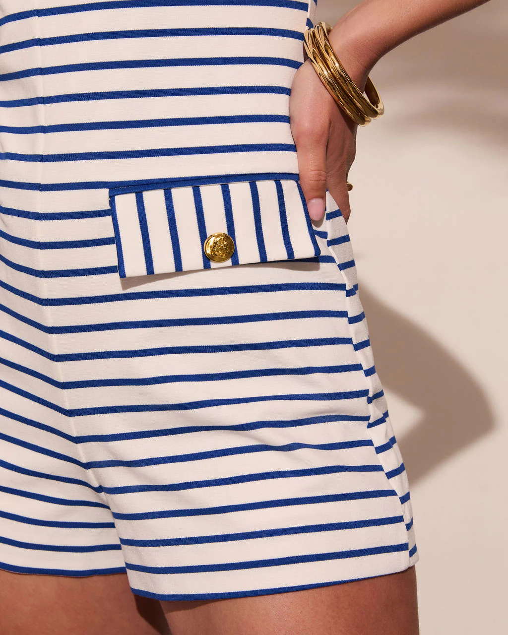 Bluesy Striped Romper