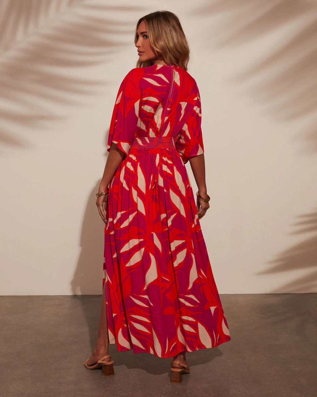 Erin Printed Kimono Sleeve Maxi Dress