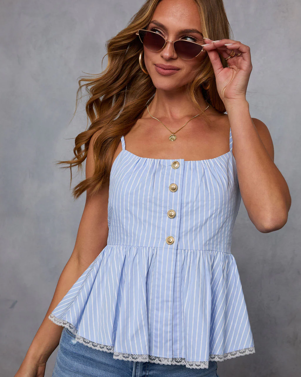 Always Been You Striped Peplum Top