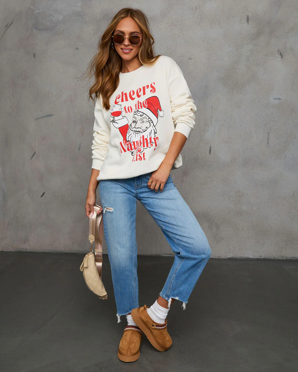 Cheers To The Naughty List Graphic Sweatshirt