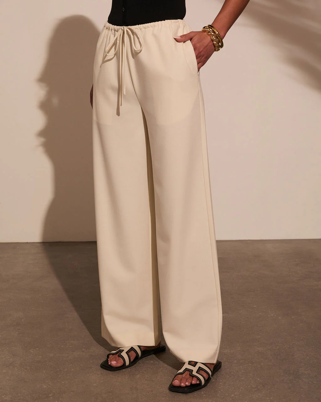 Before Daylight Wide Leg Waist Tie Pants