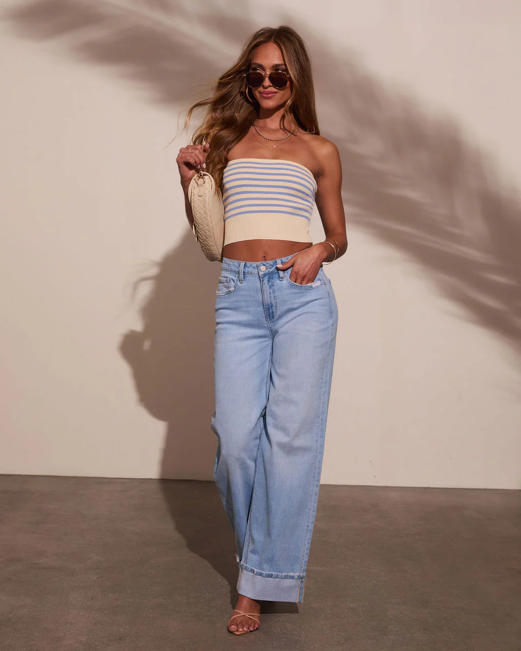 Darcie Striped Knit Tube Top