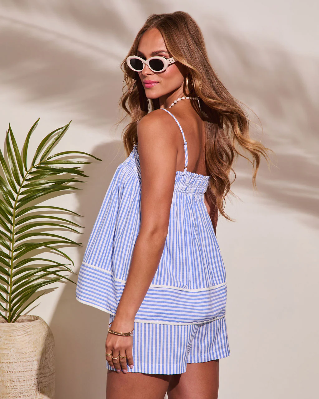 Corfu Striped Babydoll Top
