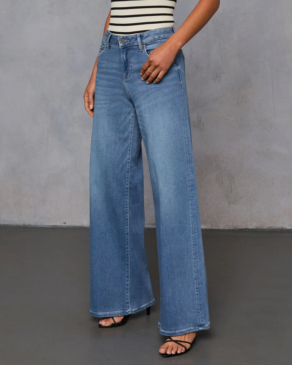 Coletti Super Stretch Wide Leg Jeans