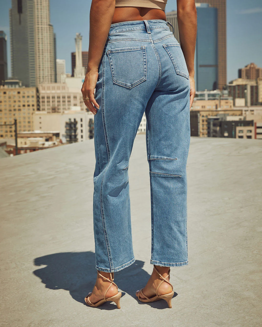 Free Cove Super Stretch High Rise Barrel Jeans