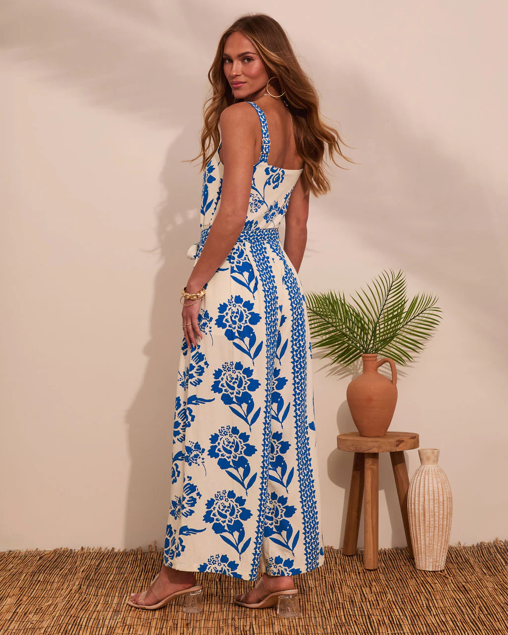 Demie Floral Waist Tie Jumpsuit