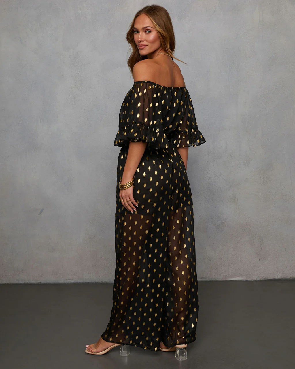 Heartfelt Chiffon Off Shoulder Jumpsuit