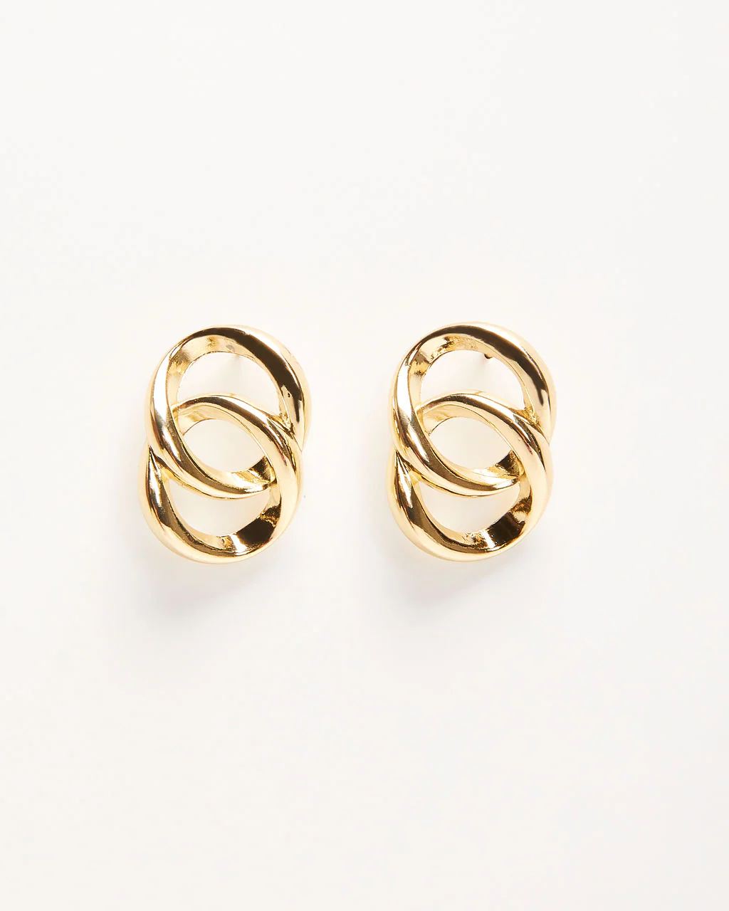 Cobra Linked Oval Stud Earrings
