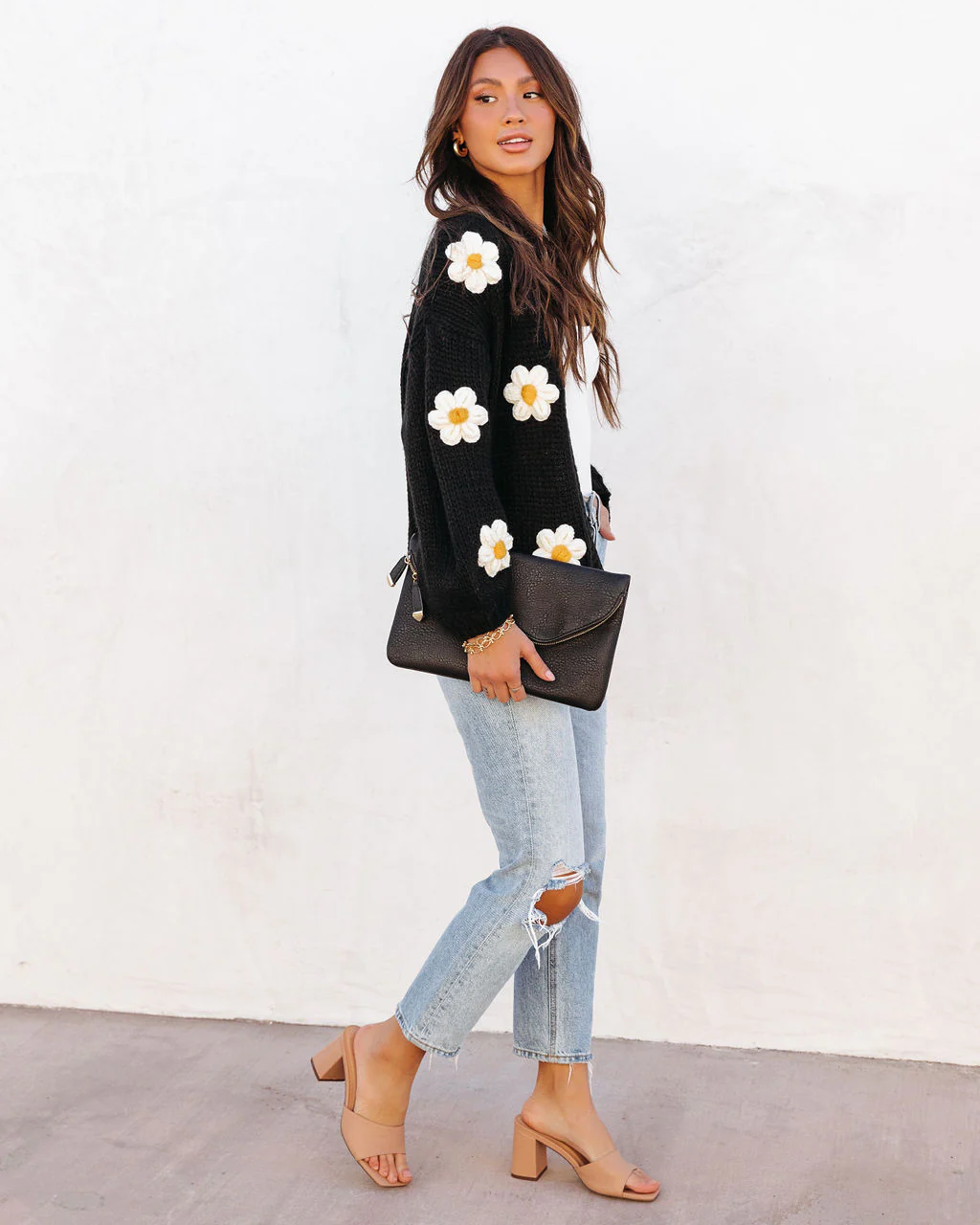 Fallen Daisy Oversized Knit Cardigan