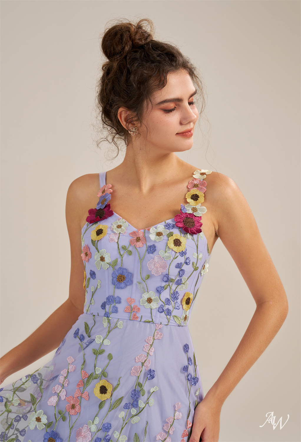 Alison A-line Tulle V-Neck Dresses