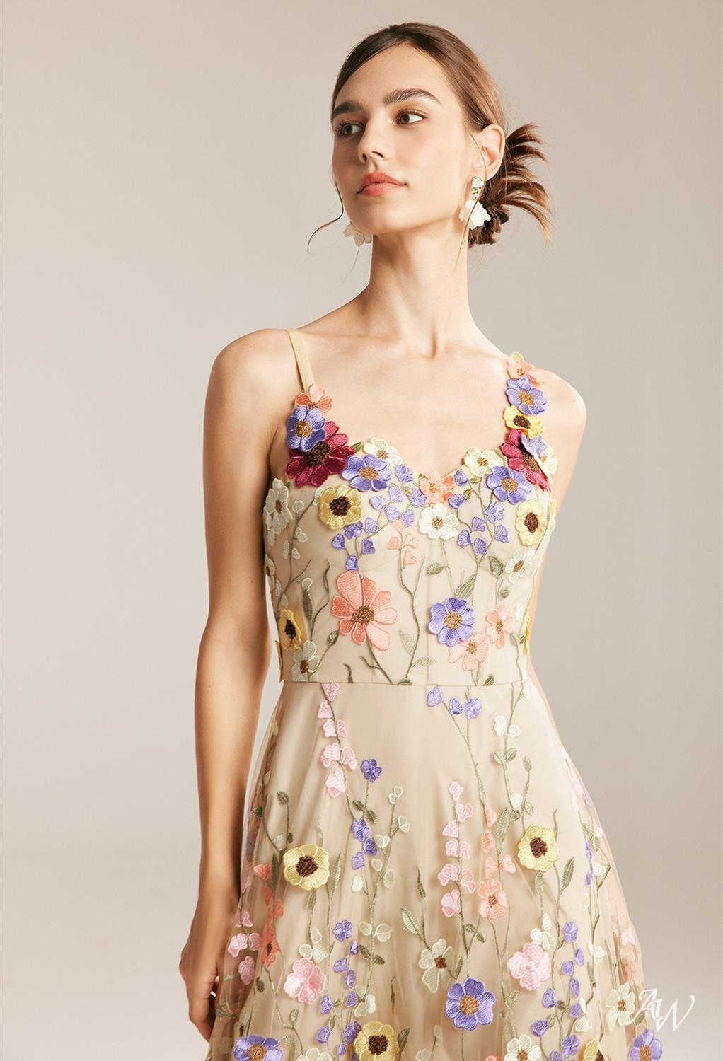 Alison A-line Tulle V-Neck Dresses