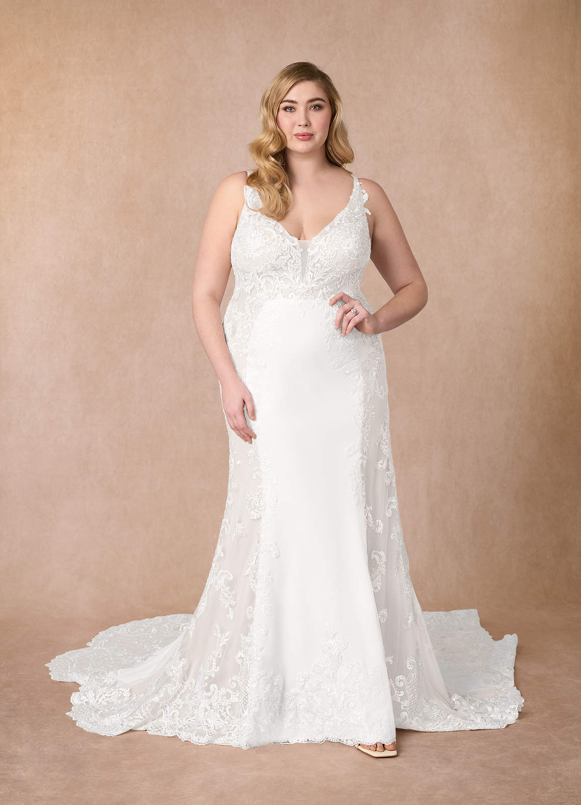 Diamond White Mermaid Sequins Stretch Crepe Dress