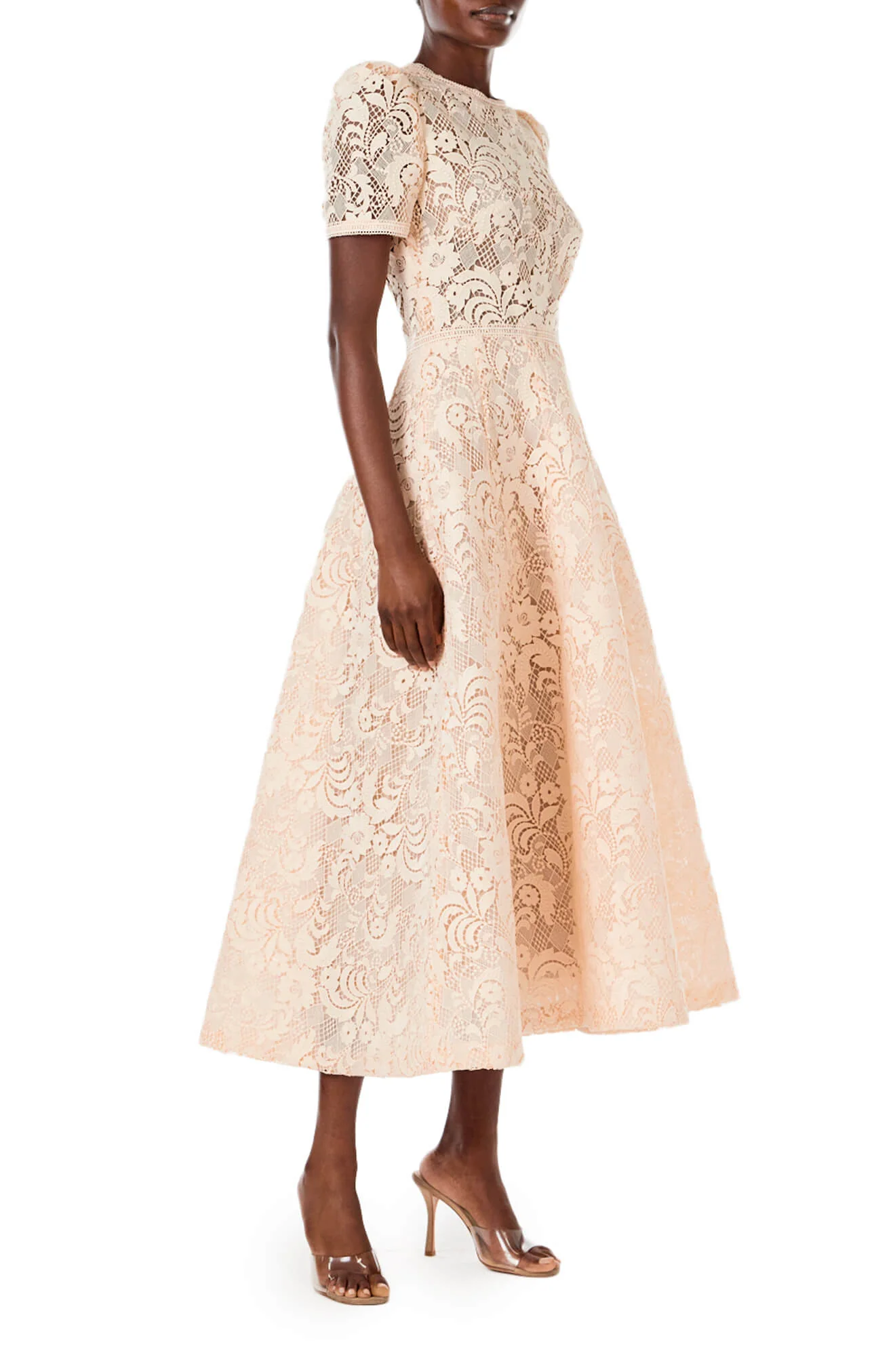 Short Sleeve Lace Cocktail Dress