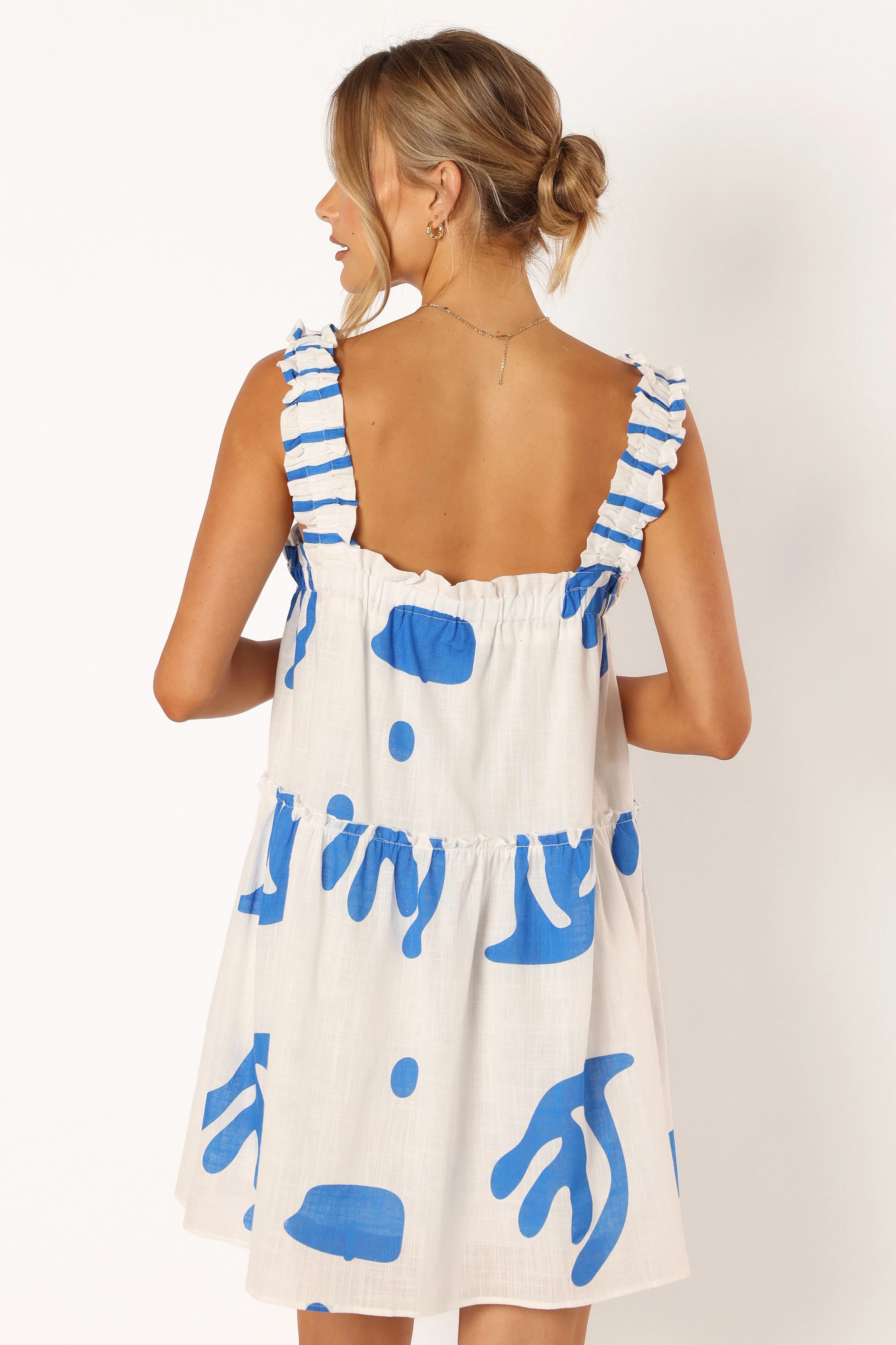 Elena Mini Dress - Blue Print