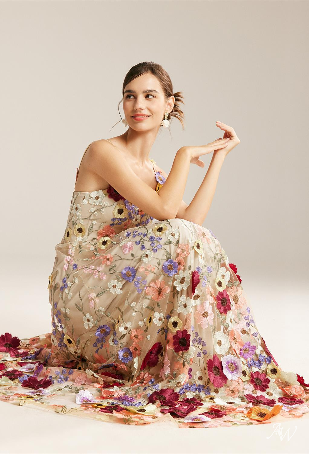 Alison A-line Tulle V-Neck Dresses