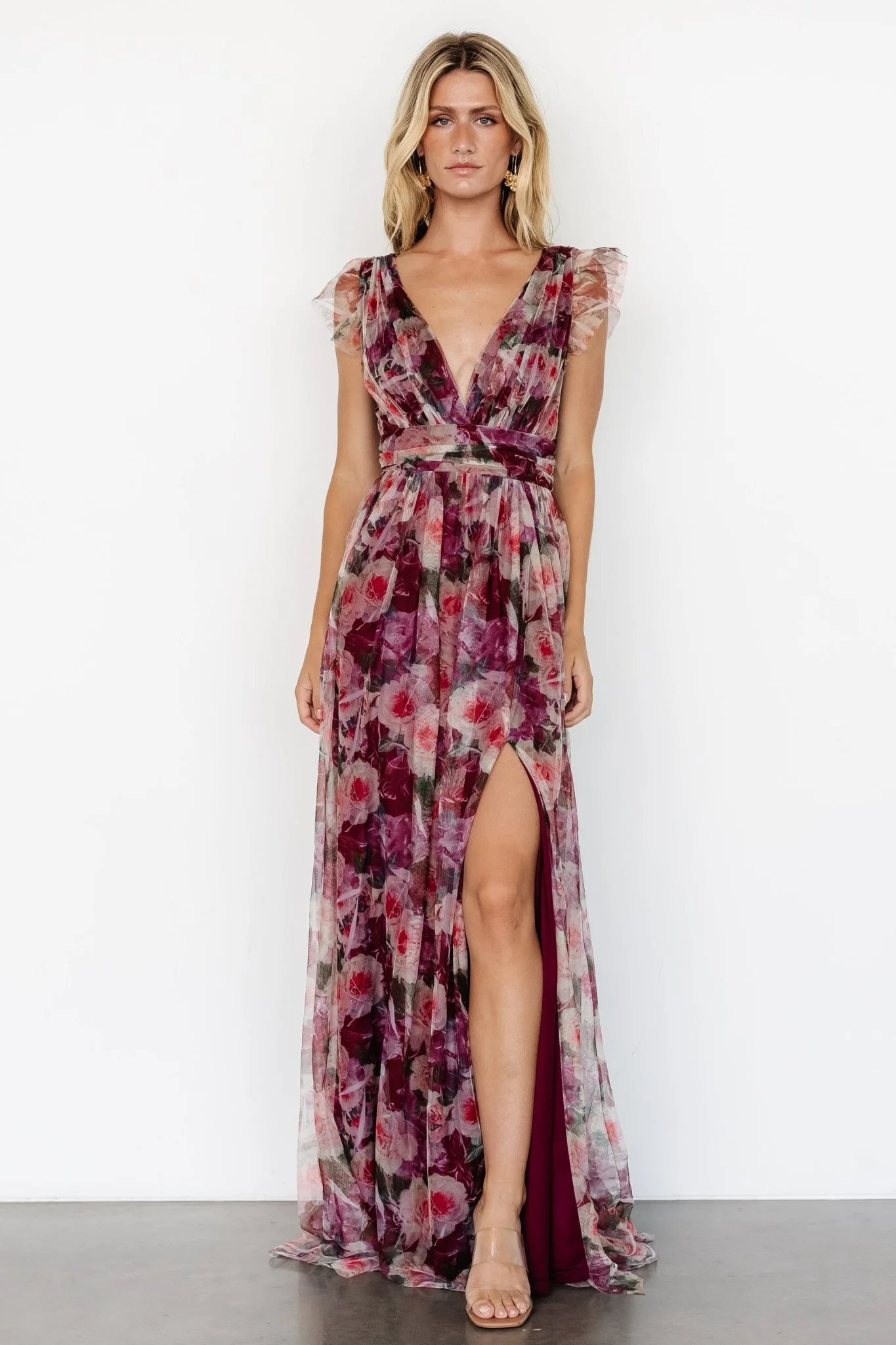 Carmine Maxi Dress | Wine Floral