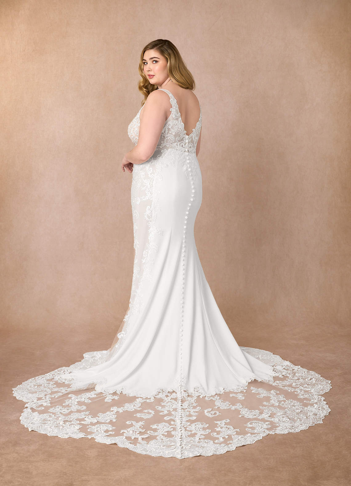 Diamond White Mermaid Sequins Stretch Crepe Dress