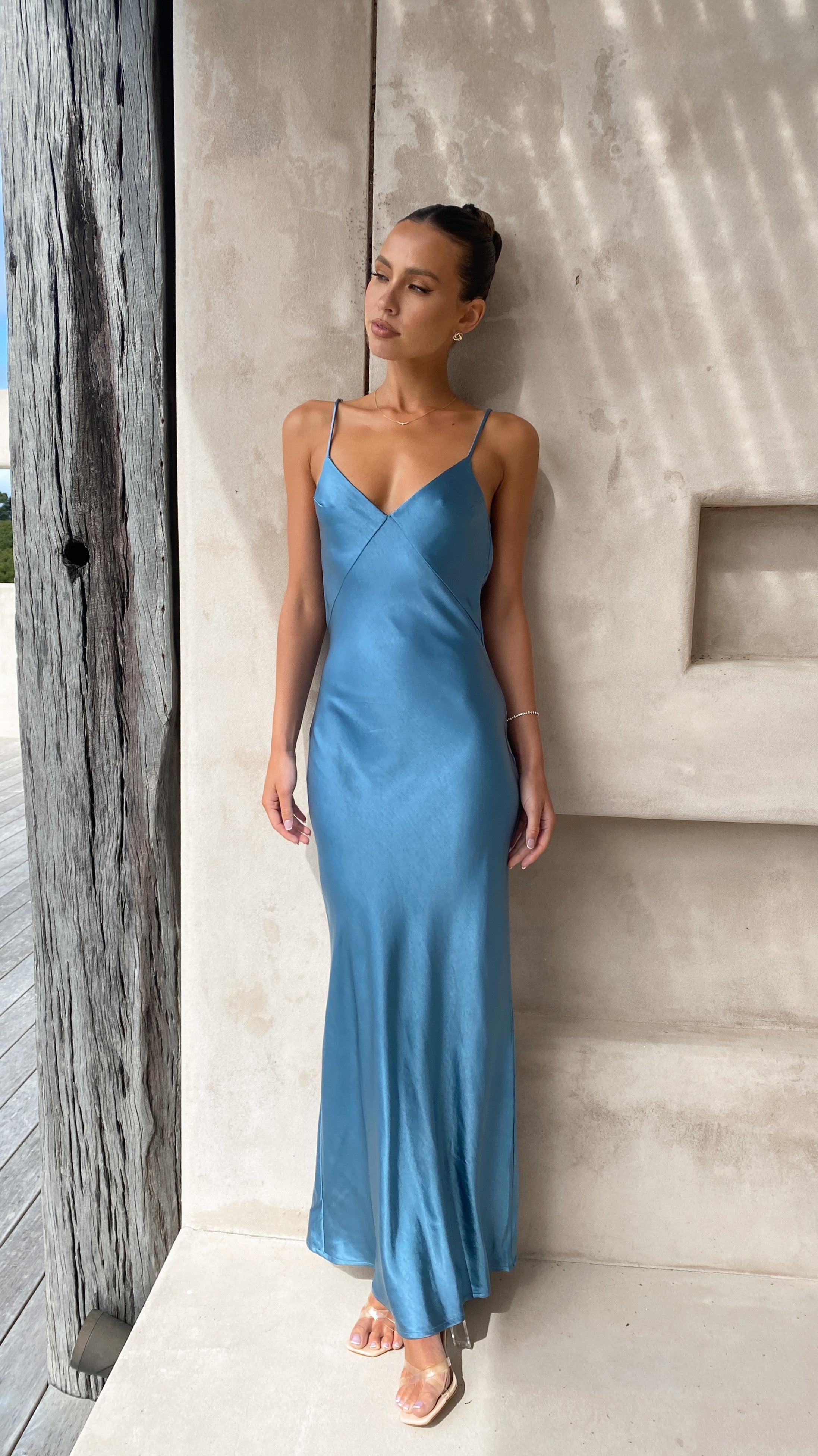 Gisella Maxi Dress - Steel Blue