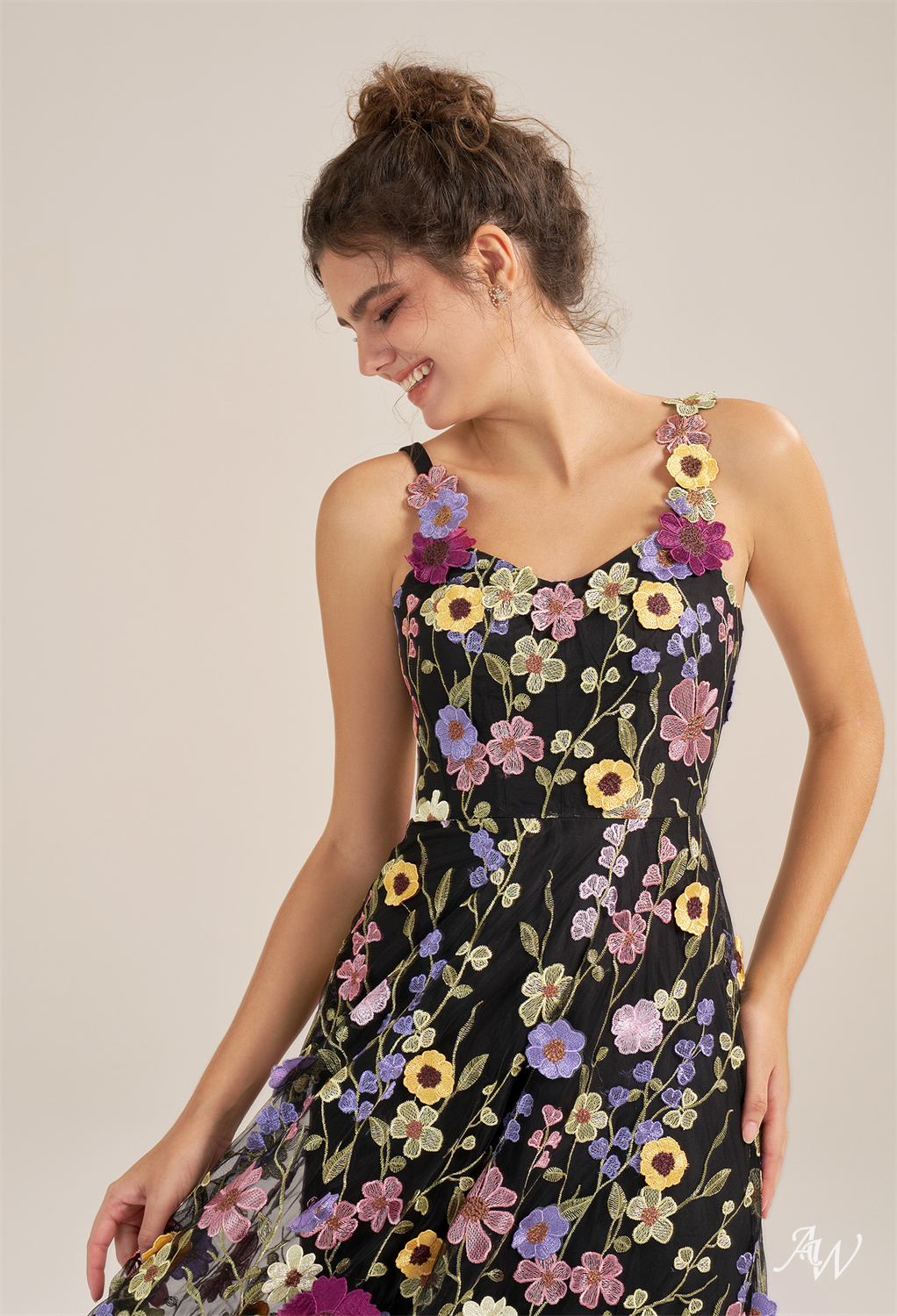 Alison A-line Tulle V-Neck Dresses