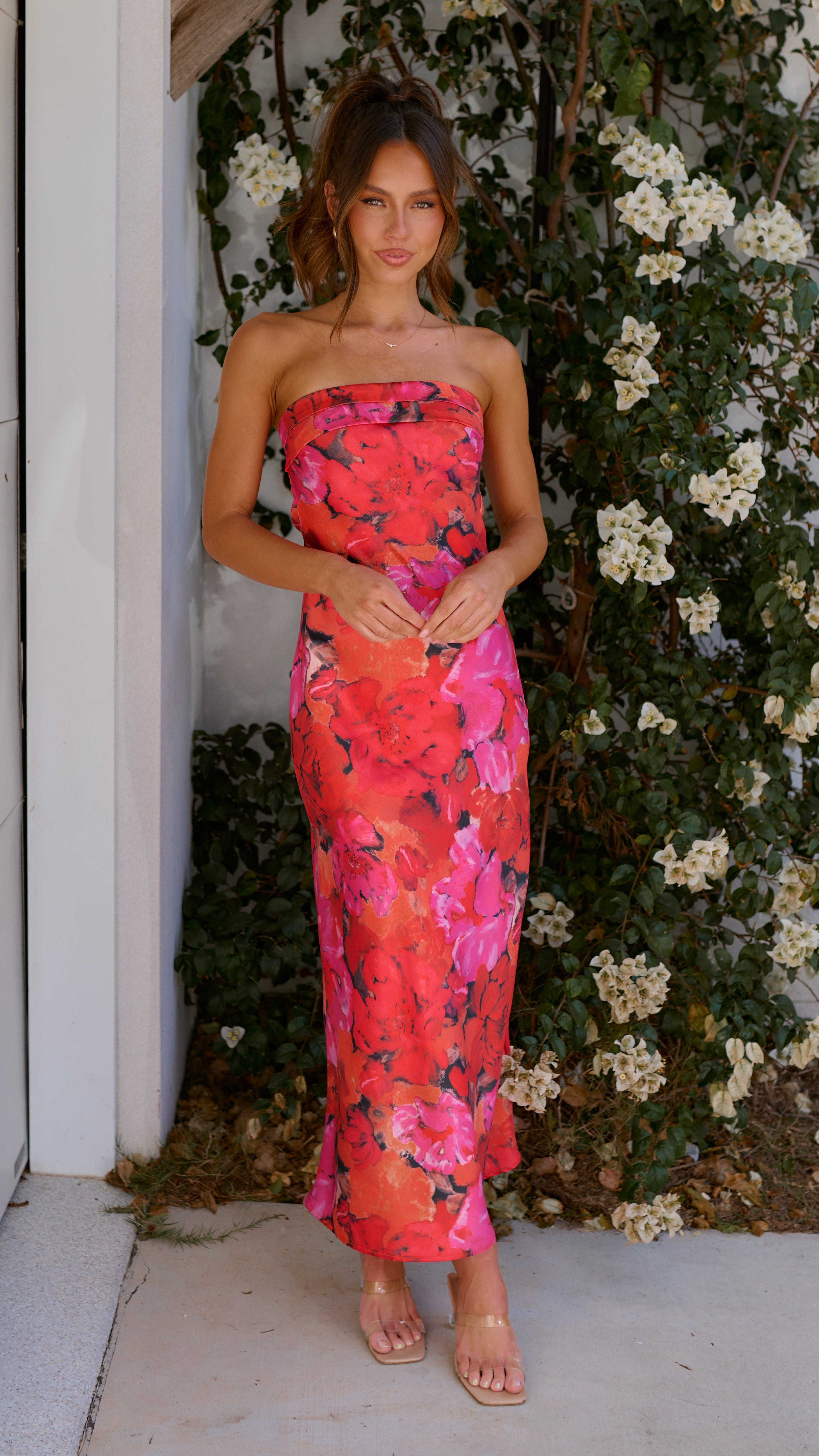 Miya Maxi Dress - Red Floral