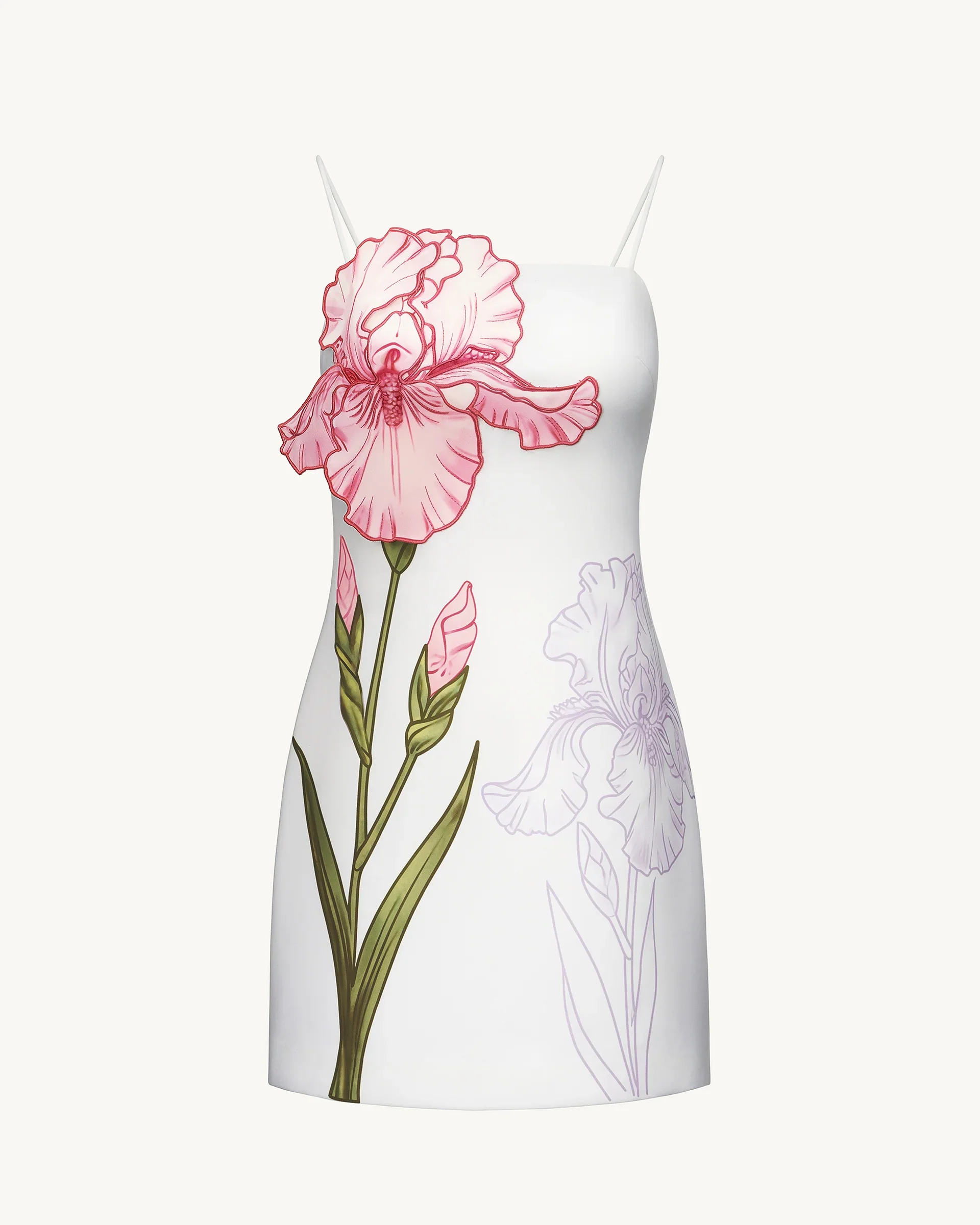 Iris Appliqué Mini Dress - White