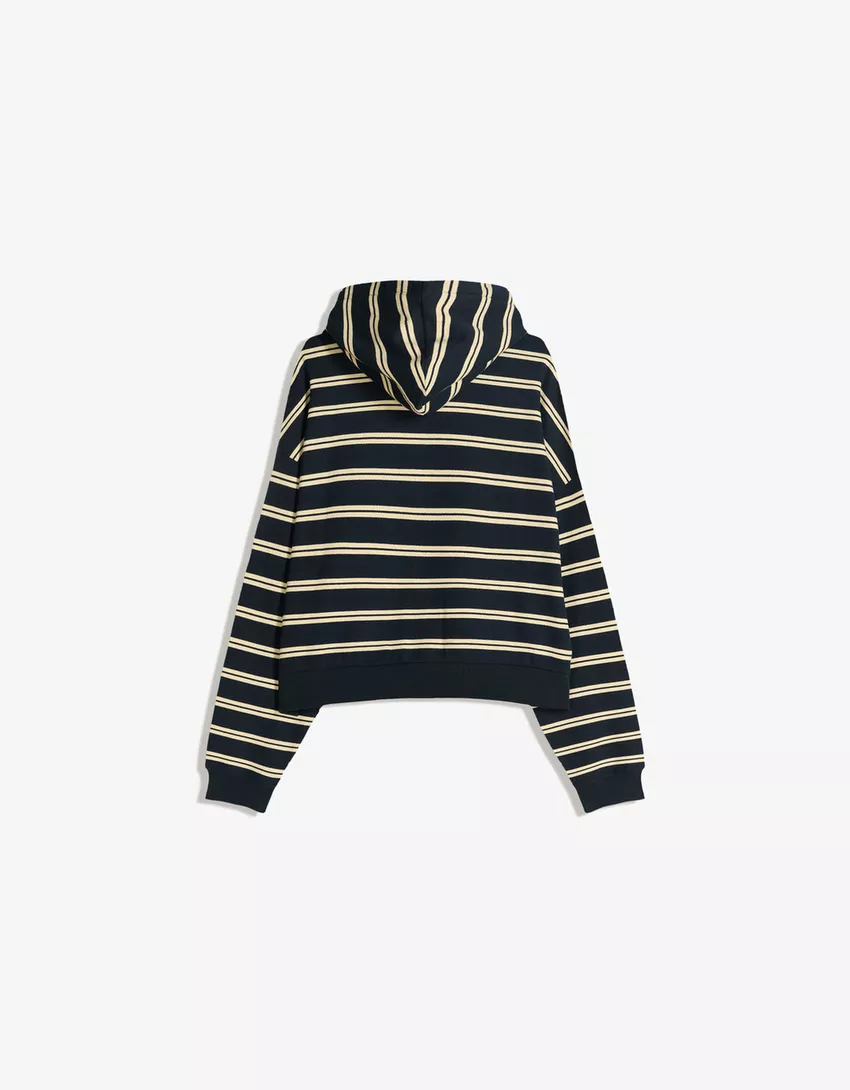 Striped zip-up hoodie