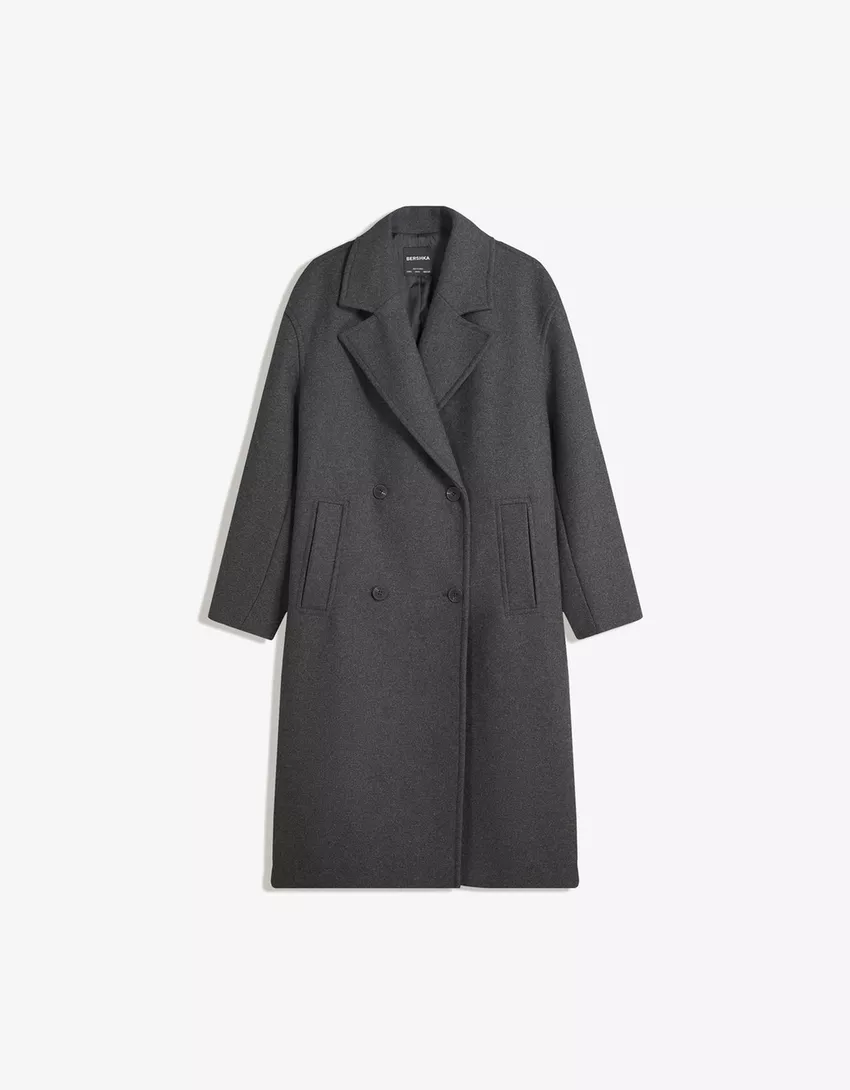 Long drop-shoulder coat