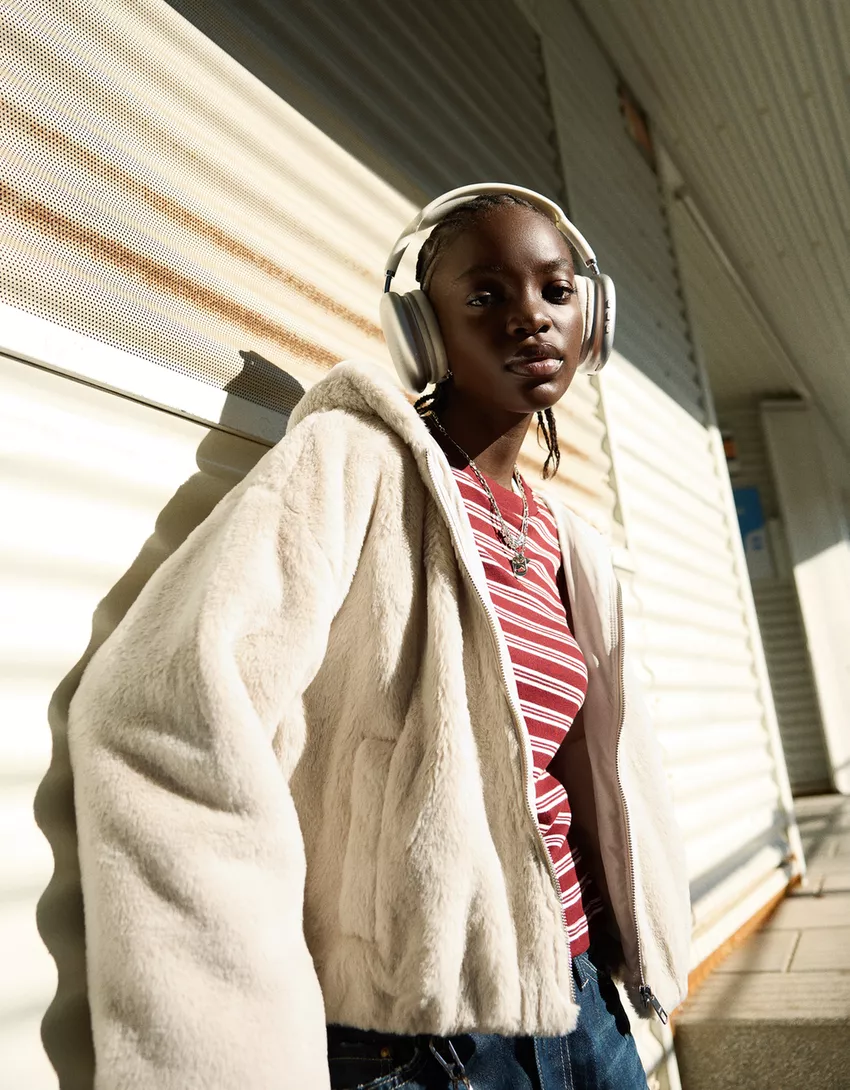 Faux fur hooded jacket