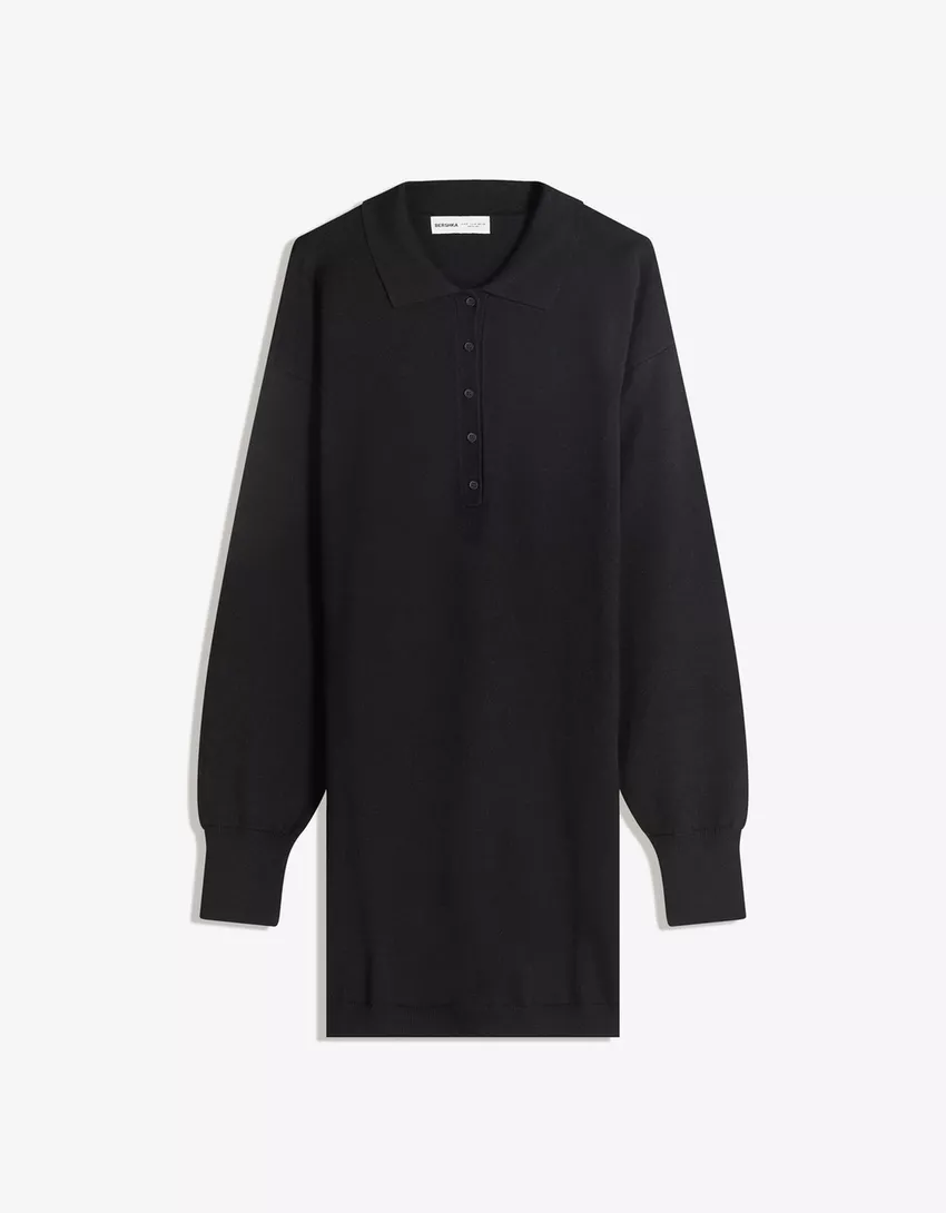 Polo collar mini dress