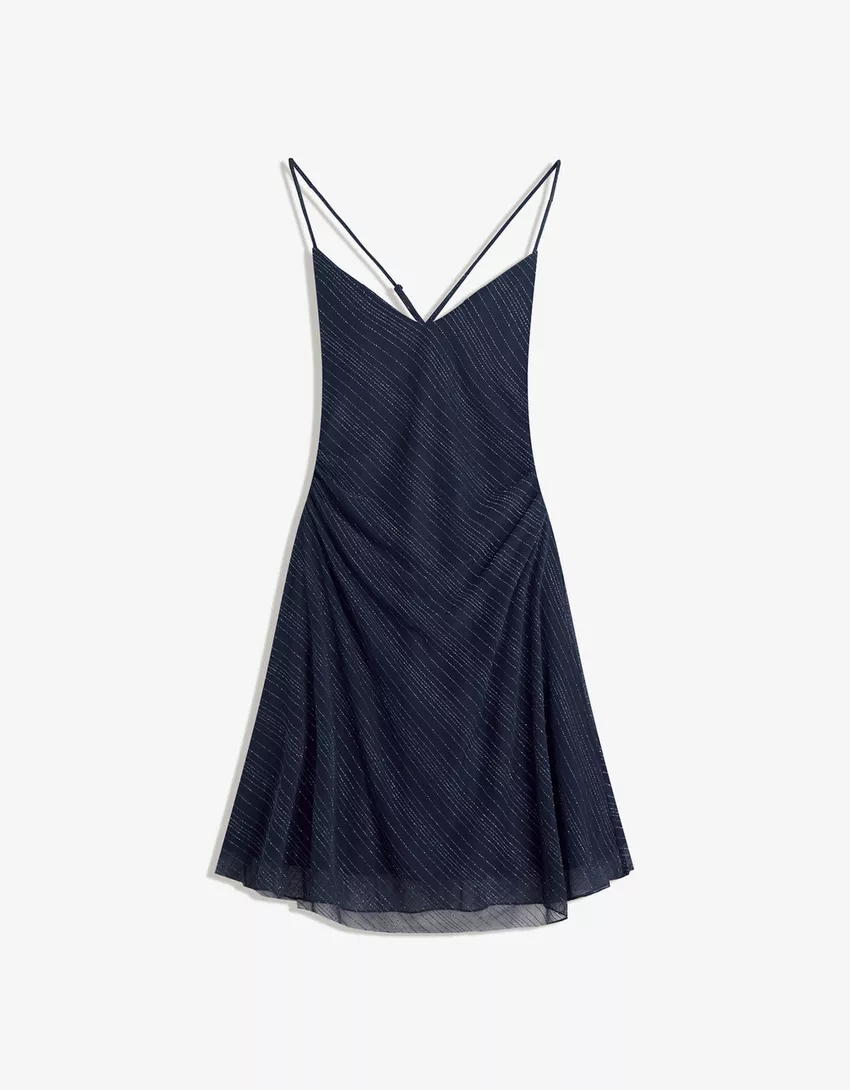 Tulle mini dress with rhinestones