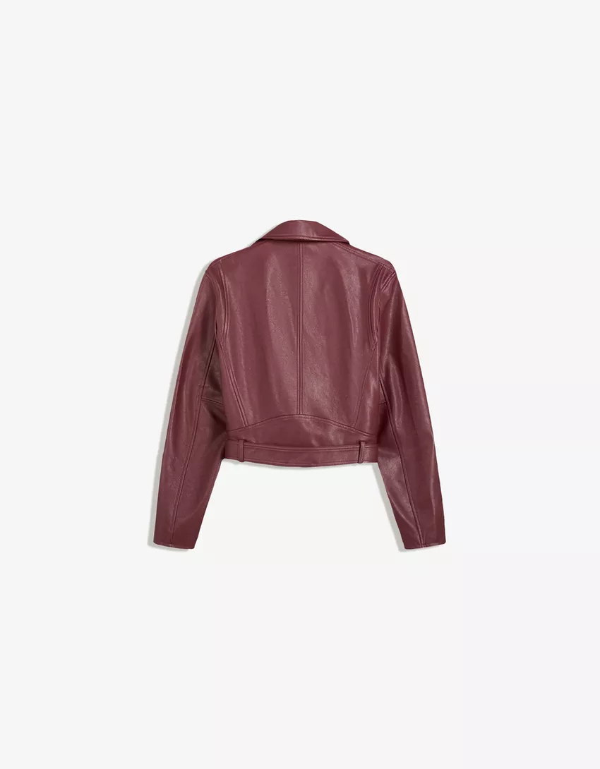 Leather effect biker jacket