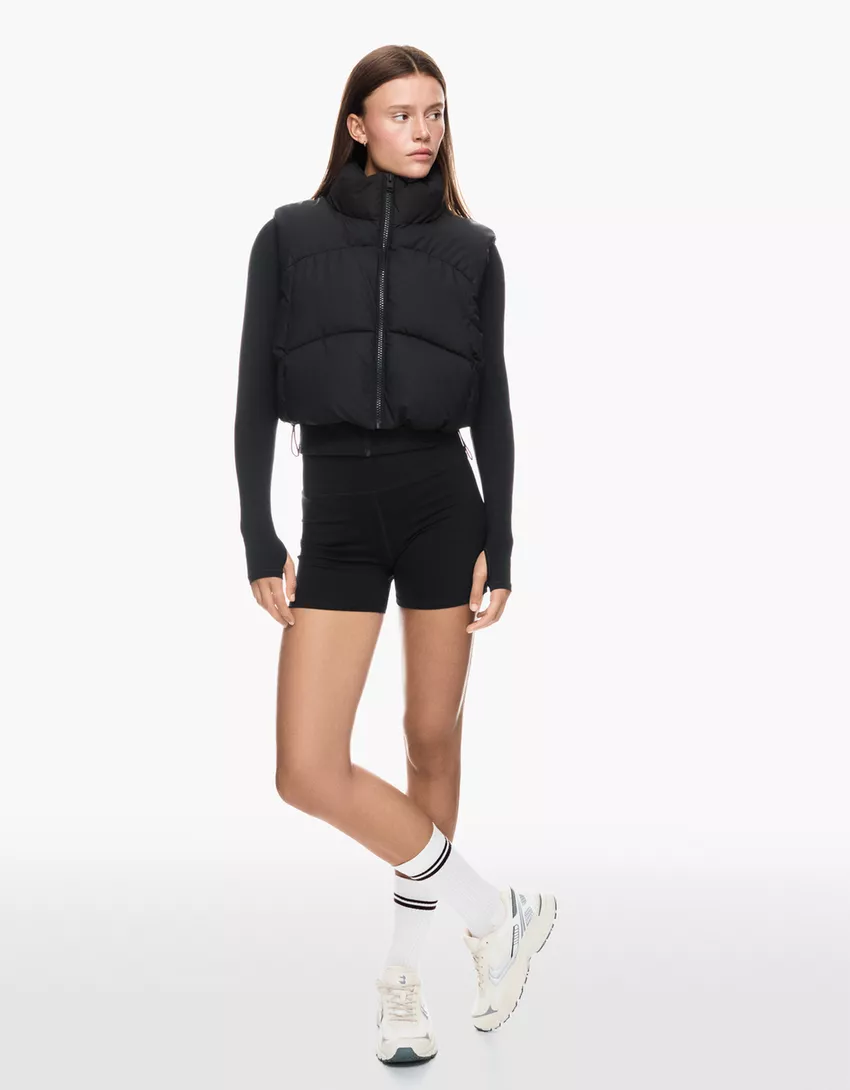 Cropped puffer vest