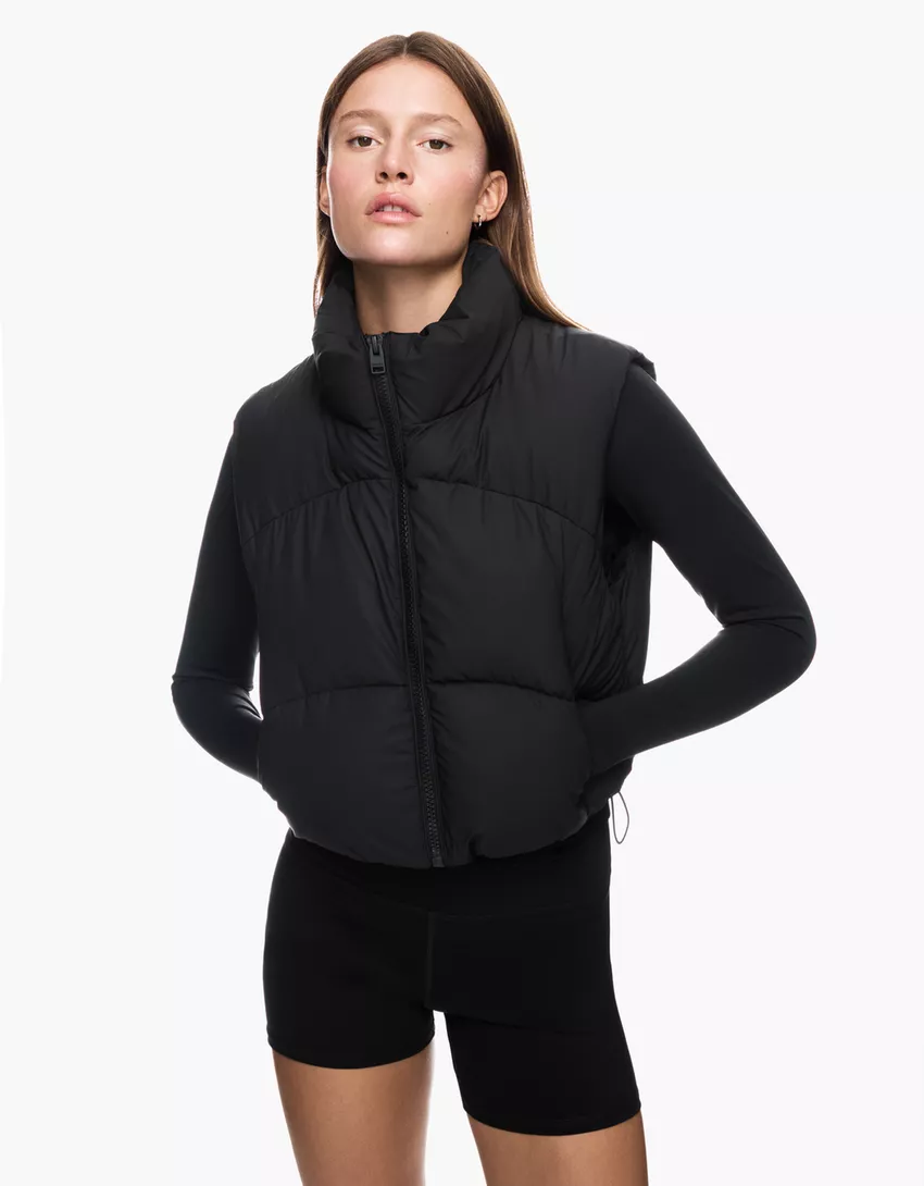 Cropped puffer vest