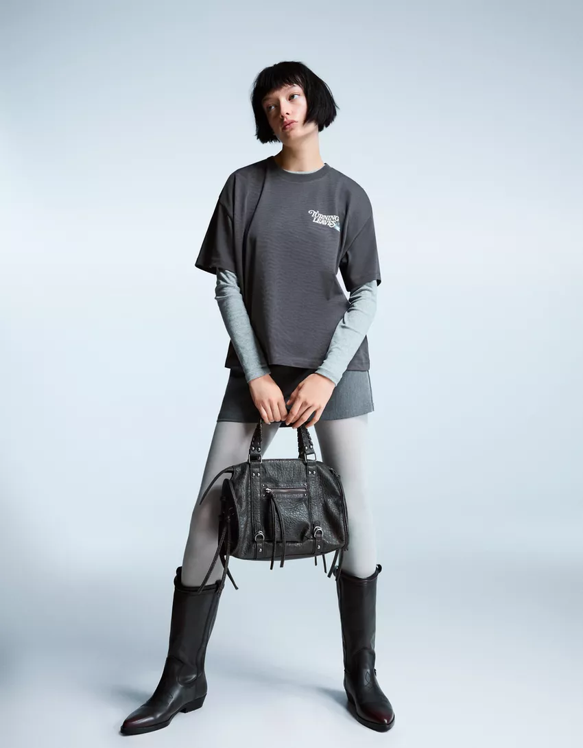 Printed short sleeve oversize T-shirt