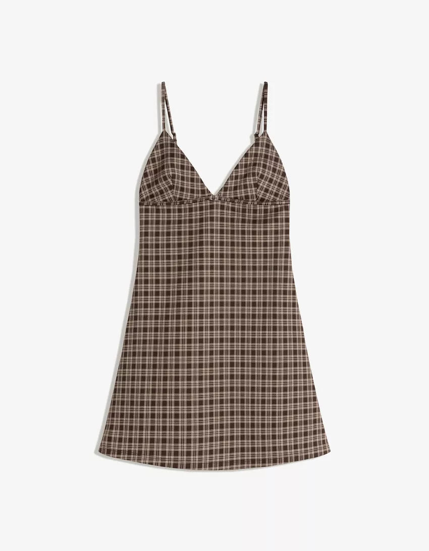Check mini dress