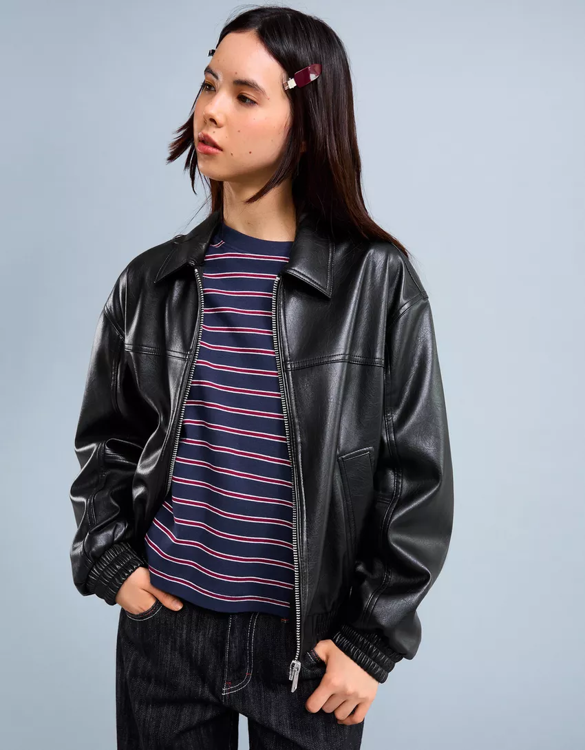 Leather effect jacket