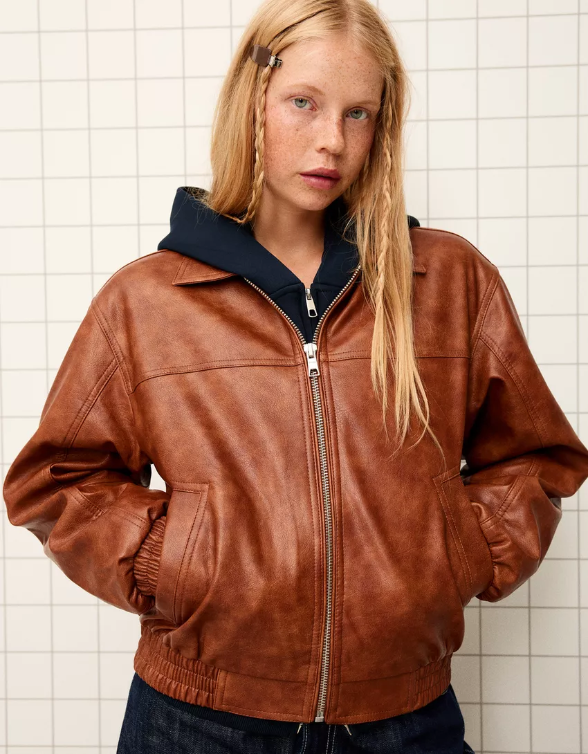 Leather effect jacket