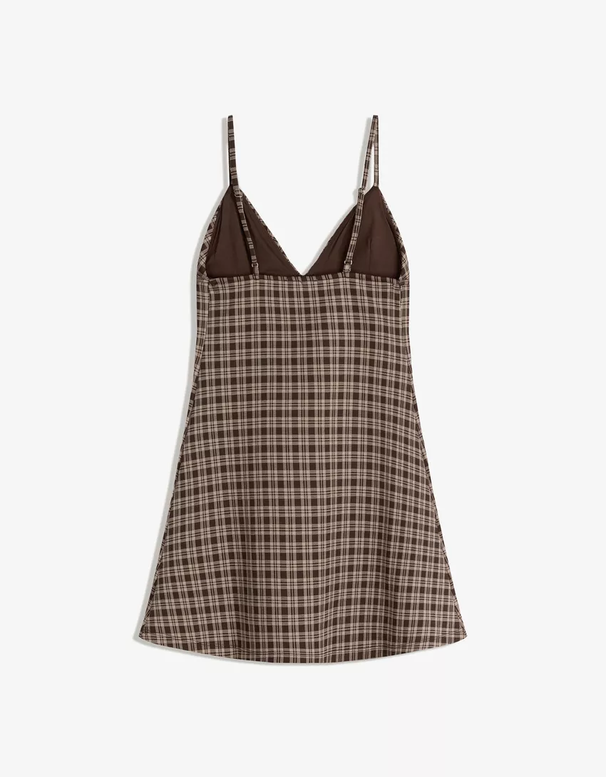 Check mini dress