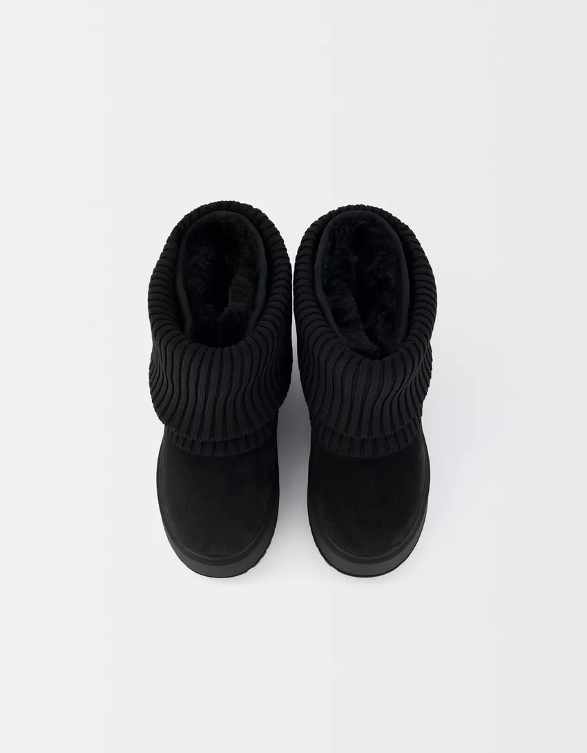 Sock platform ankle boots