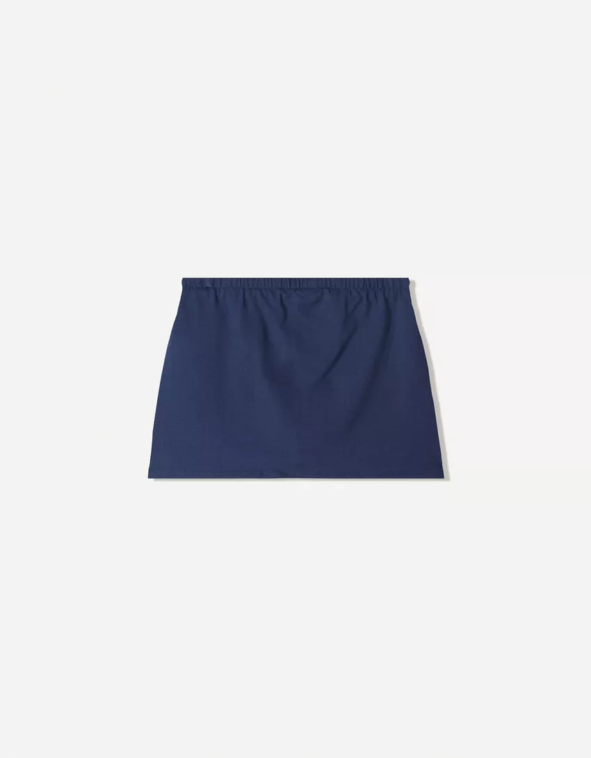 Skort with tied waistband