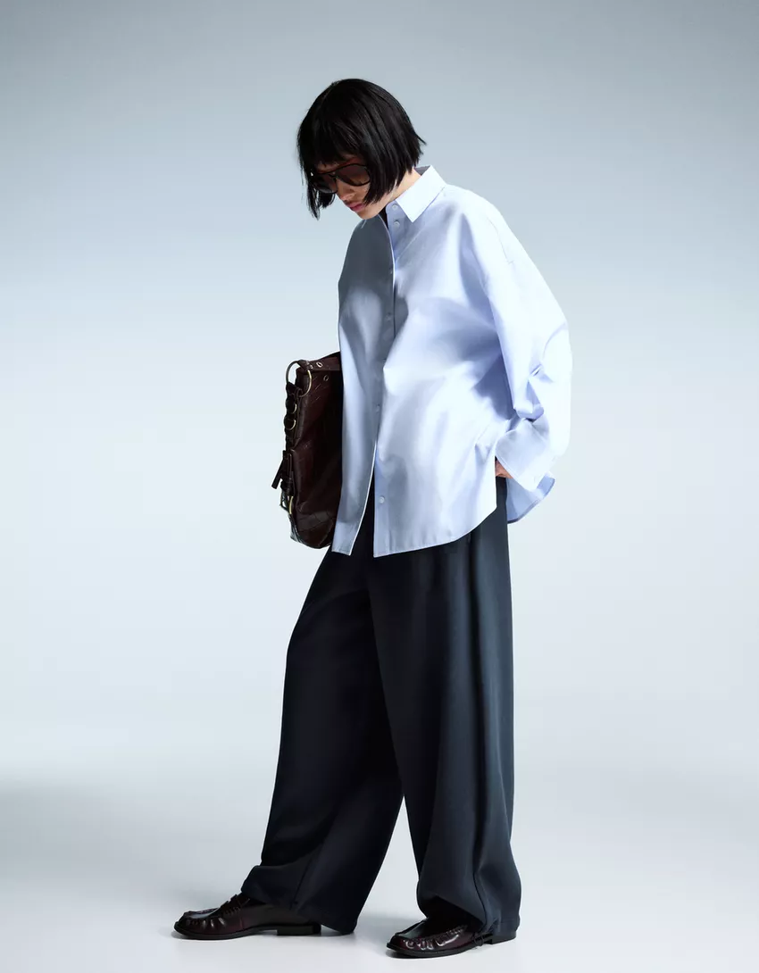 Oversize poplin shirt