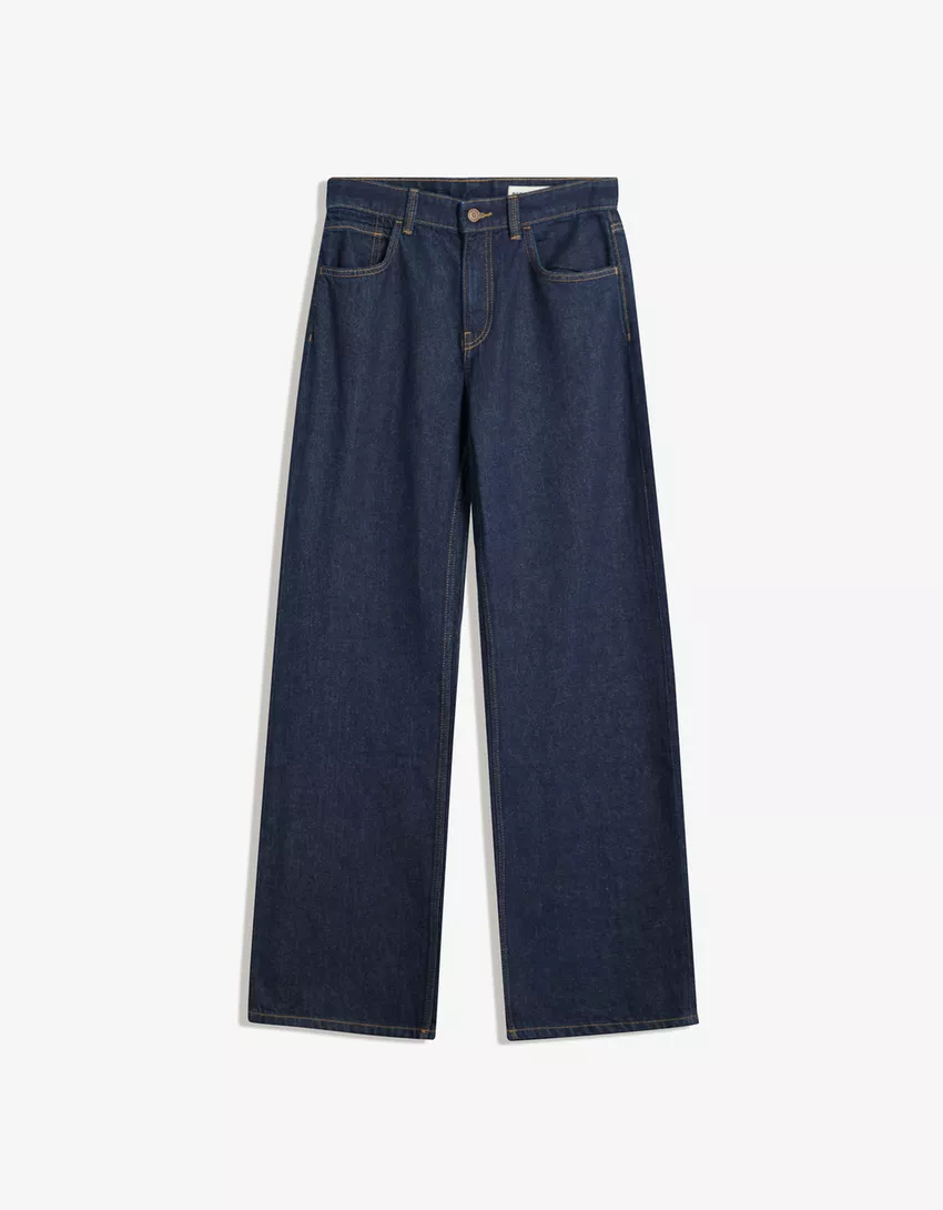 Wide-leg straight fit jeans