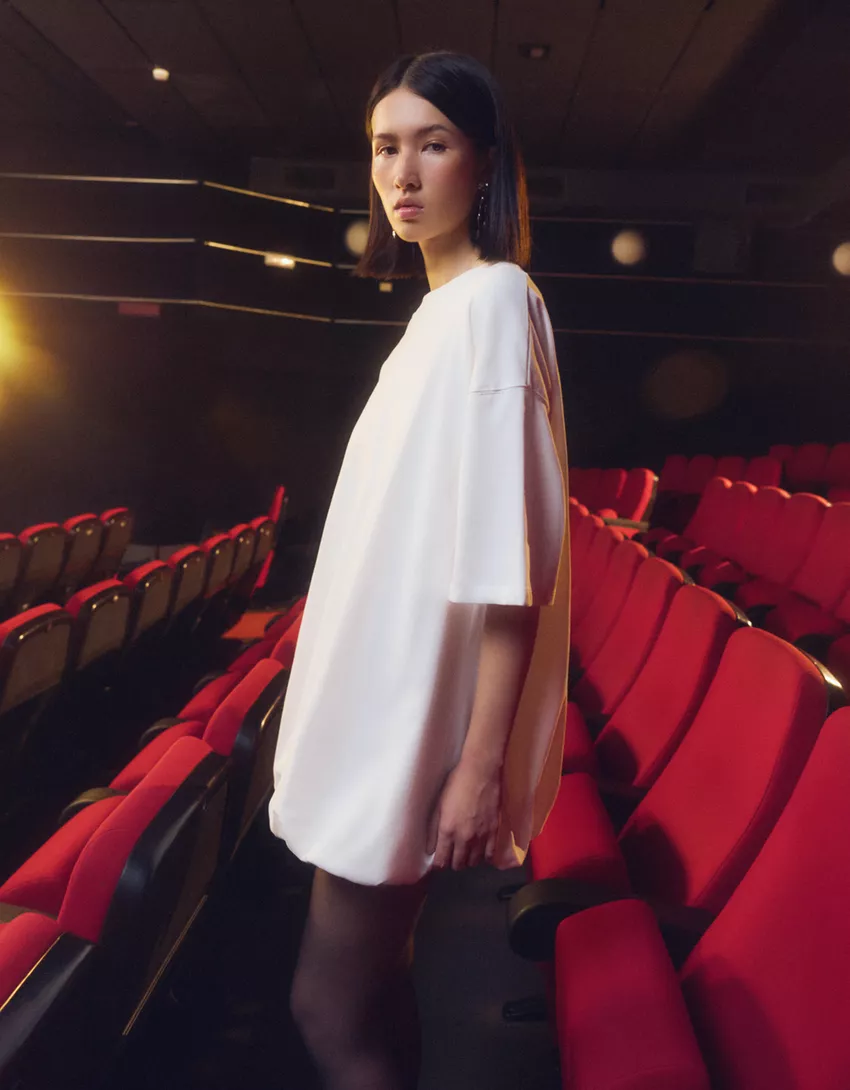 Oversize balloon T-shirt dress