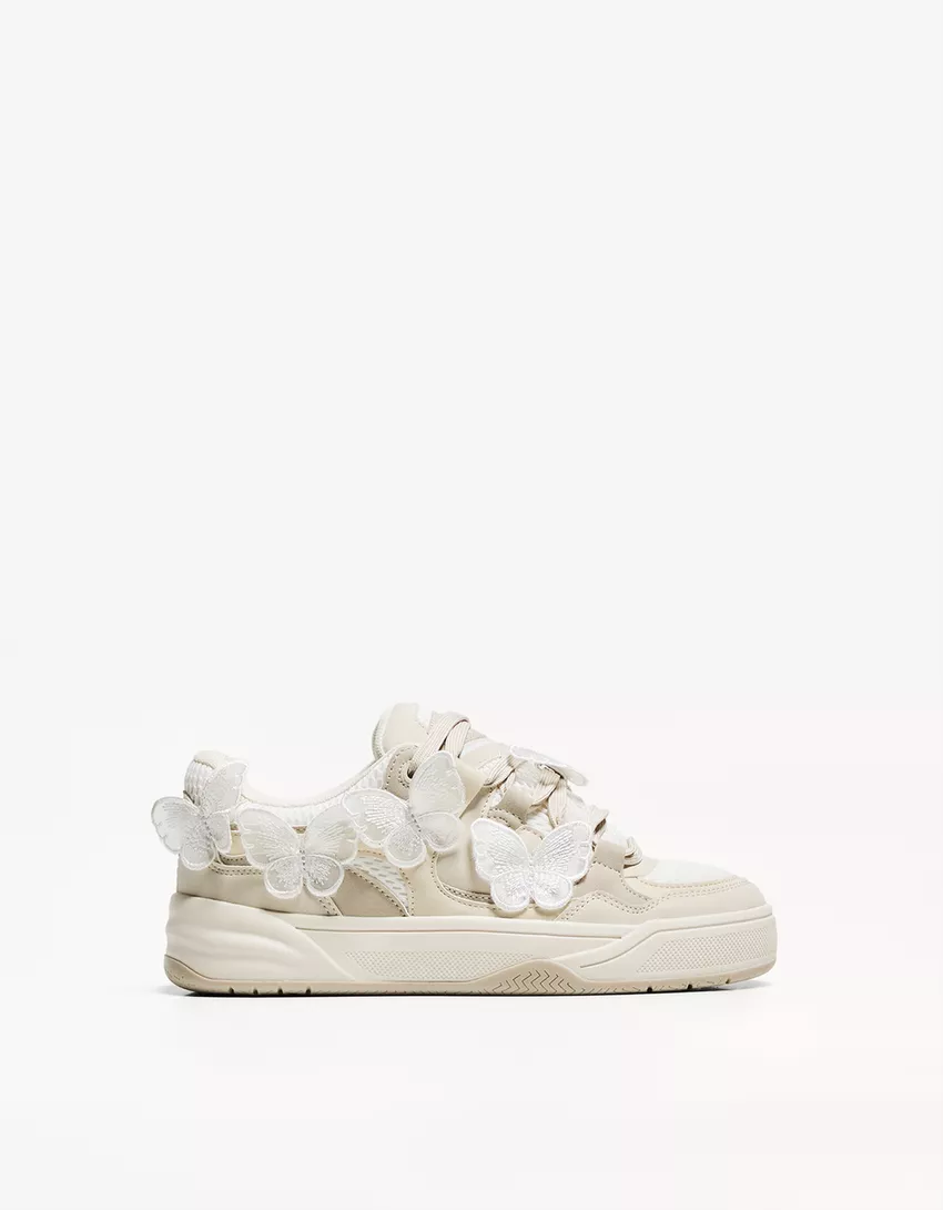 Skater sneakers with butterfly details